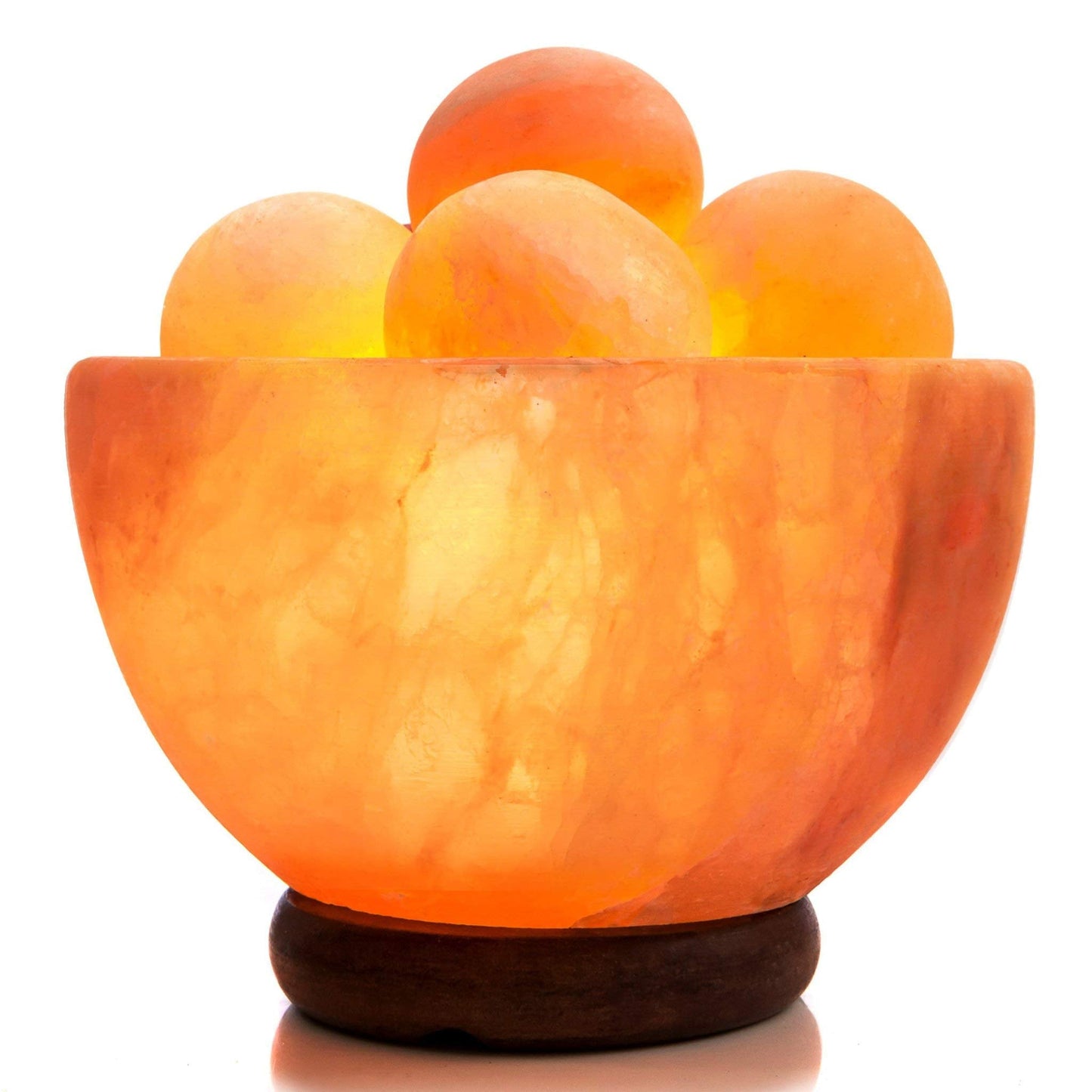 UMAID Himalayan Salt Lamp Bowl with 6 Himalayan Salt Massage Stones, Dimmable Pink Rock Salt Lamp for Bedroom, Office Desk & Meditation Room, Spa Decor, Relaxation Home Decor Gifts for Men & Women