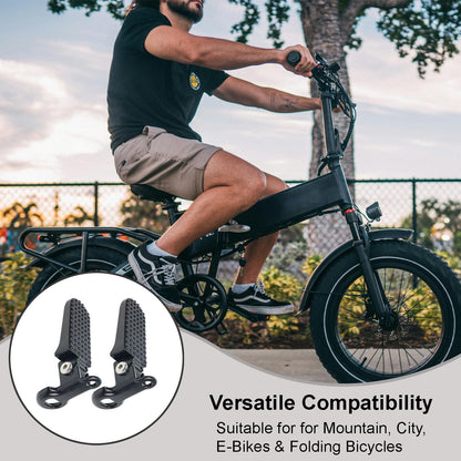 Reicyfang 1 Pair of Bike Foot Pegs, Aluminium Alloy Non-Slip Bike Rear Pedals,Mini Folding Bicycle Foot Pegs for Mountain, City, E-Bikes & Folding Bicycles