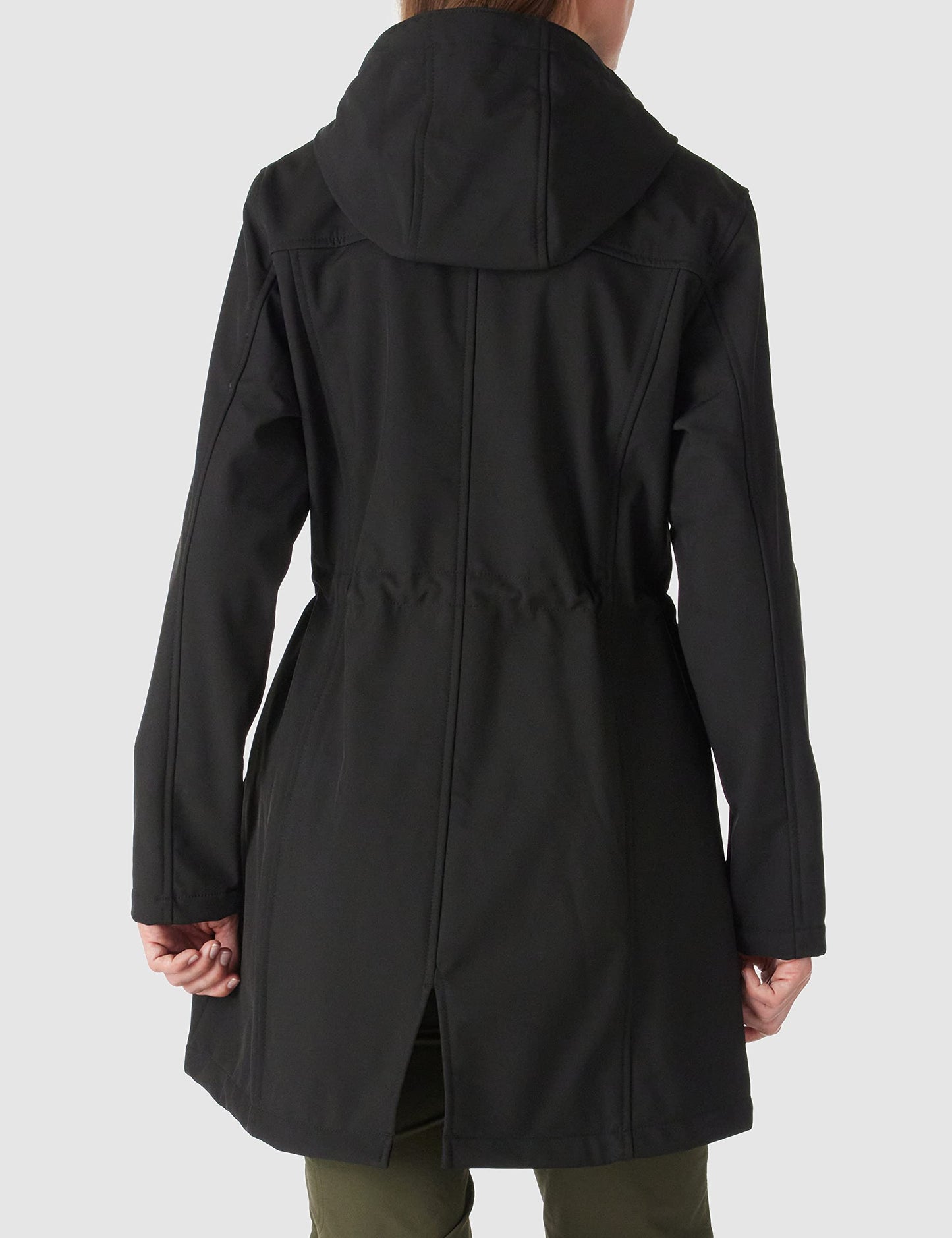 Outdoor Ventures Softshell Jacket Ladies Rain Jacket Functional Lightweight Rain Coat Windbreaker Waterproof Hiking Jacket Breathable Outdoor Jacket with Hood for Spring Fall Winter Black L