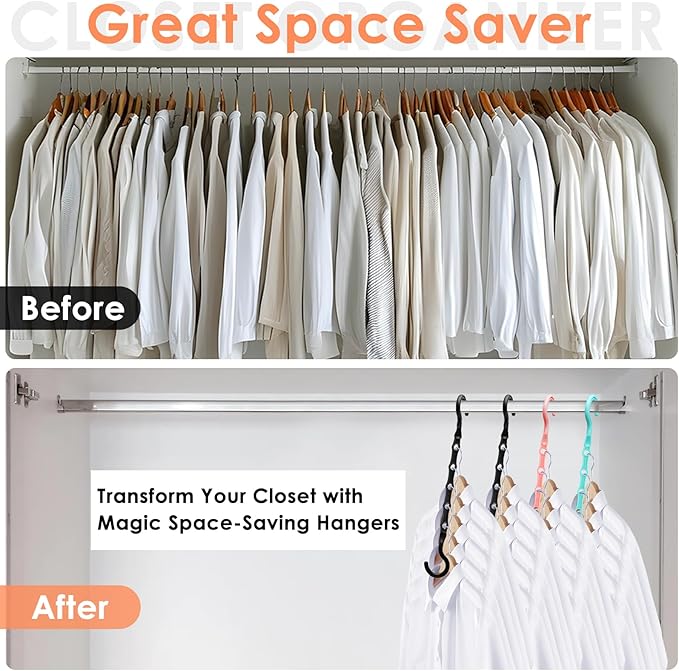 Magic Clothes Hangers Space Saving, Premium Closet Organizers and Storage