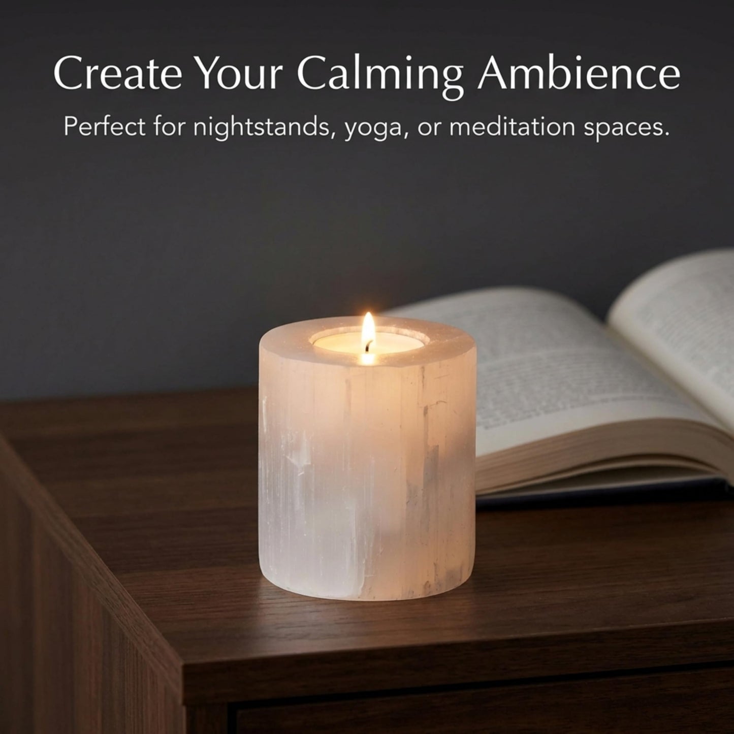 The Chrysalis Stone | Selenite Candle Holder | 1 Pc