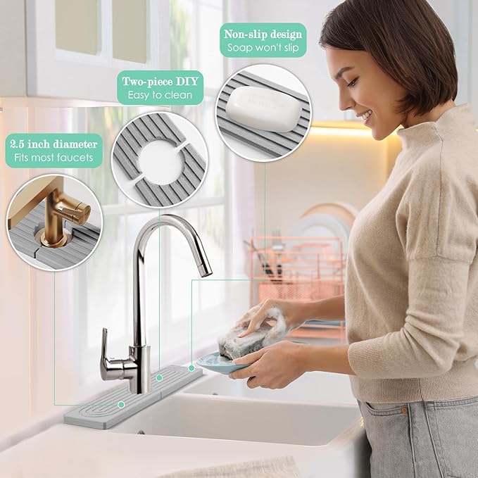 15.7 Inch Long Stone Faucet Mat