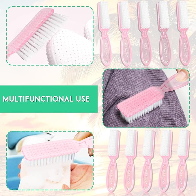 NICEMOVIC 20 Pcs Nail Brush for Cleaning Fingernails, Handle Grip Nail Scrubber