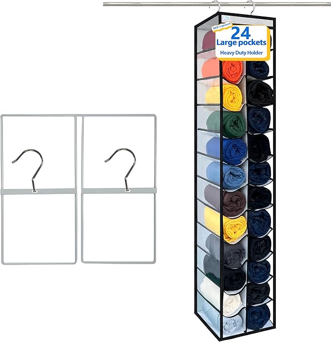 Closet Organization, 24 Section Hanging Closet Organizer, Space Saving