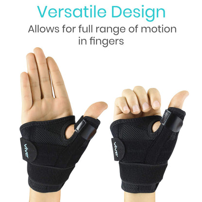 Vive Thumb & Wrist Brace for Right or Left Hand - Spica Splint Brace for Carpal Tunnel, Tendonitis, & Arthritis in Hands or Fingers - Compression Support for Women Men - Stabilizer Relief for Bowling