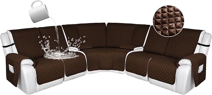 HDCAXKJ 100% Waterproof Reclining Sectional Couch Covers L Shape Recliner Sofa