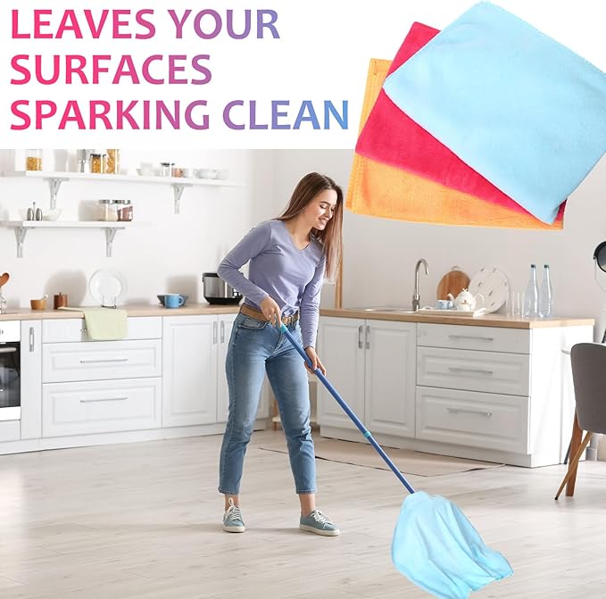 Newwiee 3 Pcs Extra Large Microfiber Cleaning Cloth 30" x 20" Washable Reusable