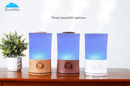 BlueHills Premium 2000 ML XL Large Essential Oil Diffuser Aromatherapy Humidifier for Large Room Home 40 Hour Run Huge Coverage Area 2 Liter Extra Large Capacity Huge Diffuser Wood Grain E005