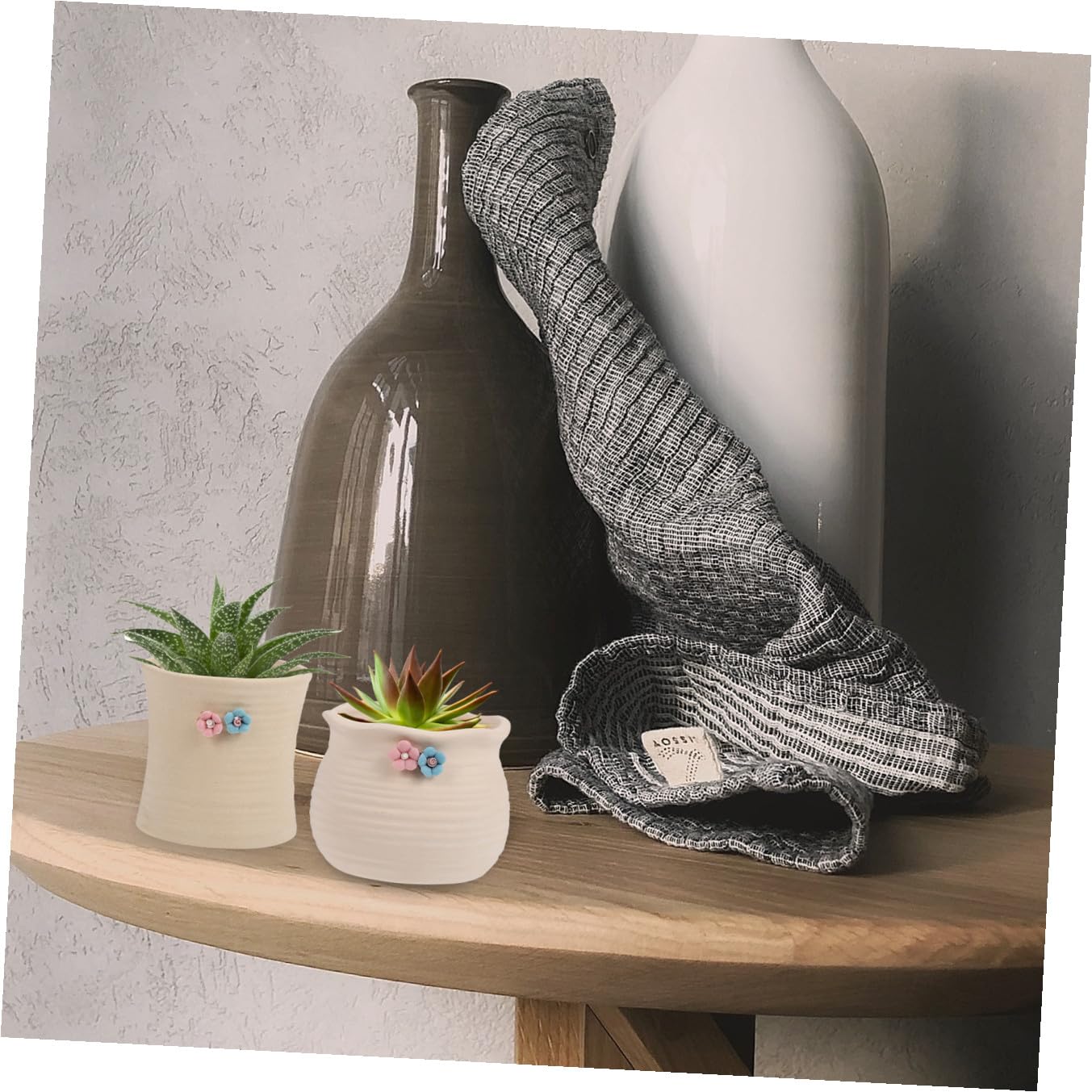 BESPORTBLE 3pcs Floral Design Succulent Planters Ceramic Flowerpots for Desktop Bright Patterned Ceramic Succulent Pots Suitable for Cactus and Plants Material
