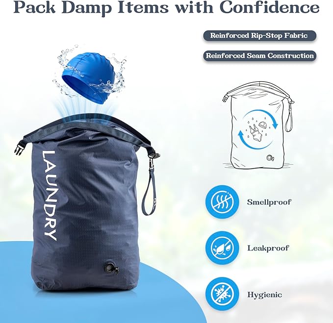 Travel Laundry Bag, Vacuum Compression Dirty Clothes Travel Bag, Waterproof