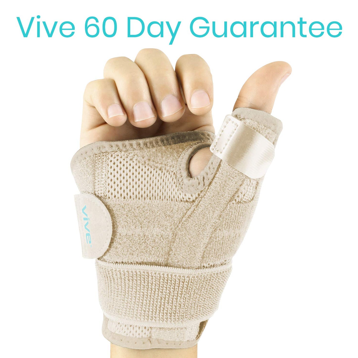 Vive Thumb & Wrist Brace for Right or Left Hand - Spica Splint Brace for Carpal Tunnel, Tendonitis, & Arthritis in Hands or Fingers - Compression Support for Women Men - Stabilizer Relief for Bowling