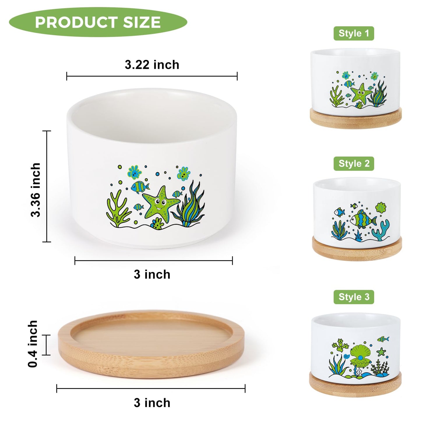 KONROOWEI 3 Pcs Coastal Beach Room Decor Plant Pots,Funny Planter Gifts for Women,for Indoor Plants Garden Planters Succulent Pots, with Drainage Holes and Saucer(No Plants)