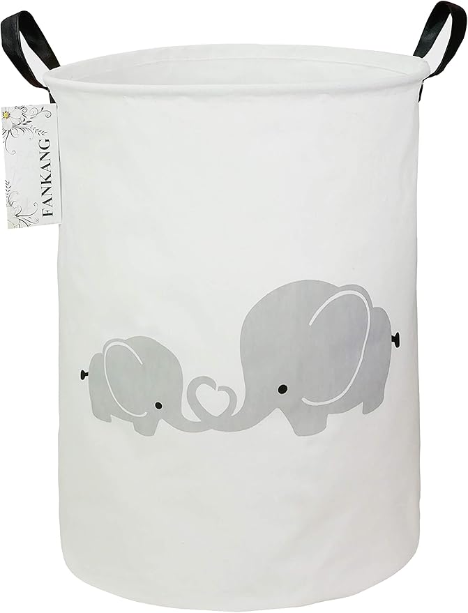 FANKANG Storage Basket, Nursery Hamper Canvas Laundry Basket Foldable