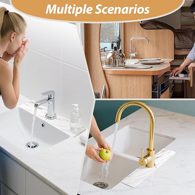 Kitchen Sink Faucet Mat, Diatomaceous Earth Quick Dry Sink Splashback Drying Mat