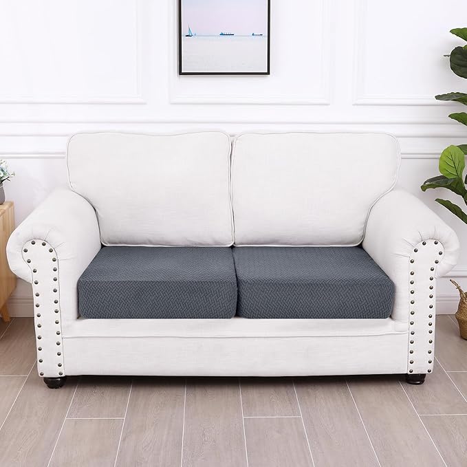 Smiry Waterproof Couch Cushion Covers, Stretch Jacquard Thick Sofa Cushion