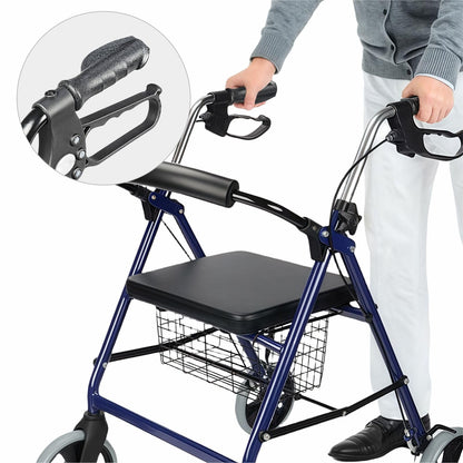 Rollator Hand Grip for Rolling Walker Replacement - Elderly & Disabled Patient Handgrips Accessories, 7/8", 2 Pcs (Black-A)