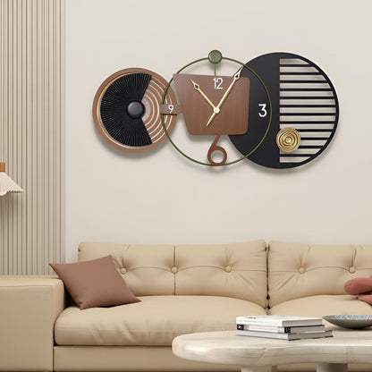 Tiuposr 41x20 Inch Modern Wall Clocks, Large Round Decorative Clock, Silent Non-Ticking Battery Operated Timepiece for Living Room, Bedroom, Office, Entryway