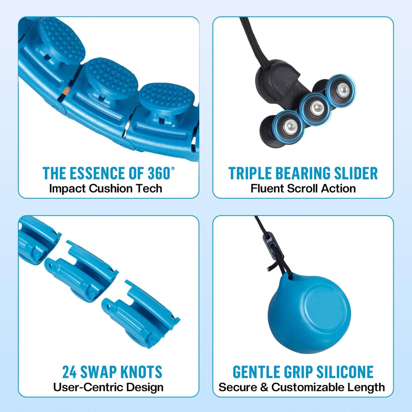 THE TOYAGATOR Weighted Hula Hoop for Adults Weight Loss, Adjustable Infinity Hoop with 24 Detachable Links, Exercise Hoop Suitable for Men and Women (Weighted Hula Hoop)