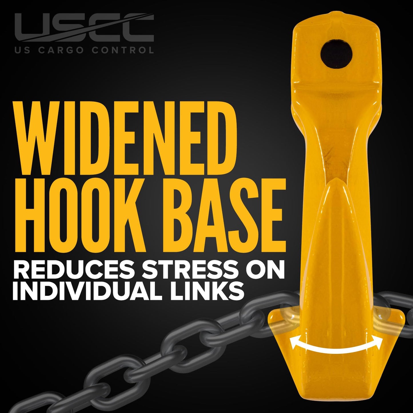 US Cargo Control 1/2 Inch Clevis Grab Hooks (4-Pack), G80 Chain Hooks, 12,000 LBS Working Load Limit, Chain Clevis Hooks for Lifting, Hauling, Towing, Trailers, & Chain Binders