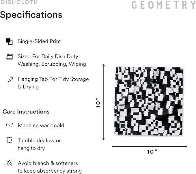 GEOMETRY Dishcloth – Evergreen Collection – Quick-Dry, Ultra-Absorbent