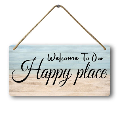 Welcome Home Sweet Home Sign - Personalized Wooden Hanging Decor For Front Door, Patio, Wall or Porch