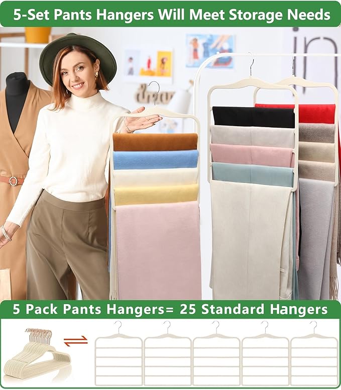 Magic Pants Velvet Hangers for Organization and Storage