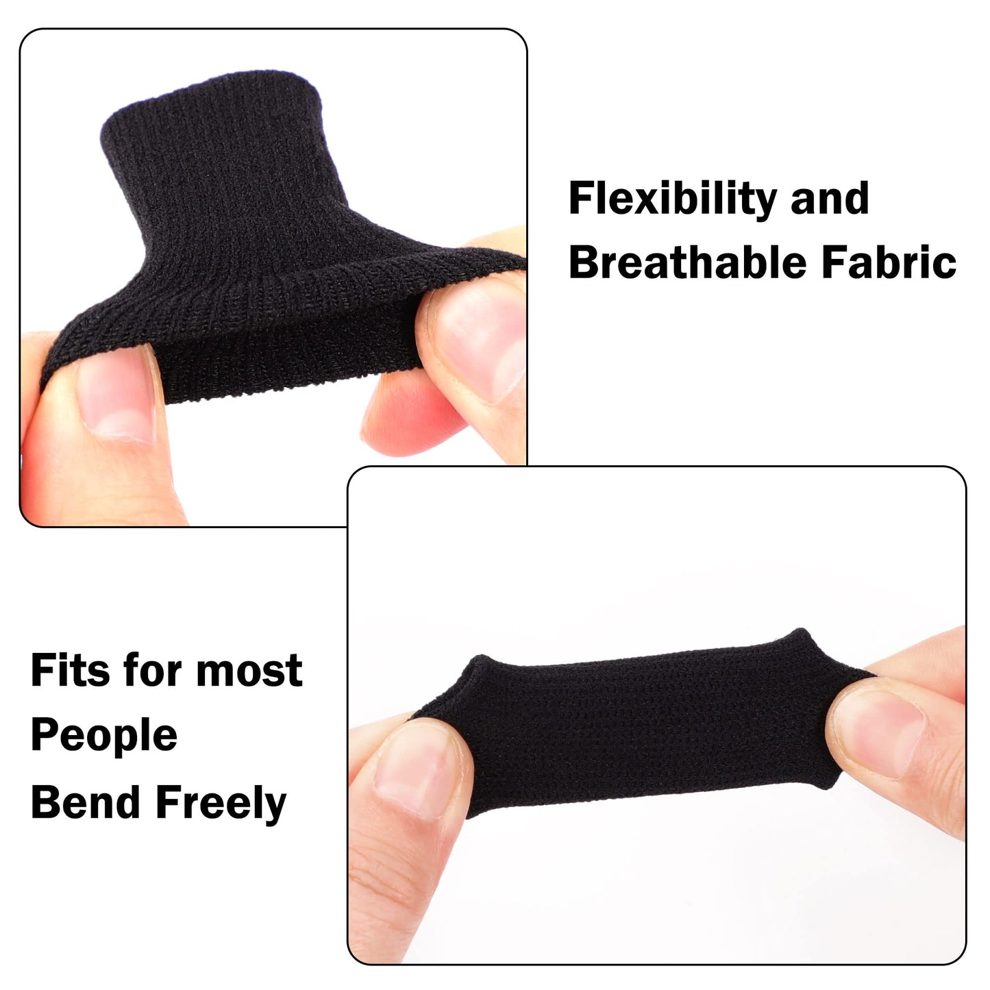 uxcell 10PCS Sport Finger Sleeves Protectors, Elastic Thumb Brace Compression Covers for Trigger Finger, Breathable Finger Splints Support for Relieving Pain 1.8" × 1"
