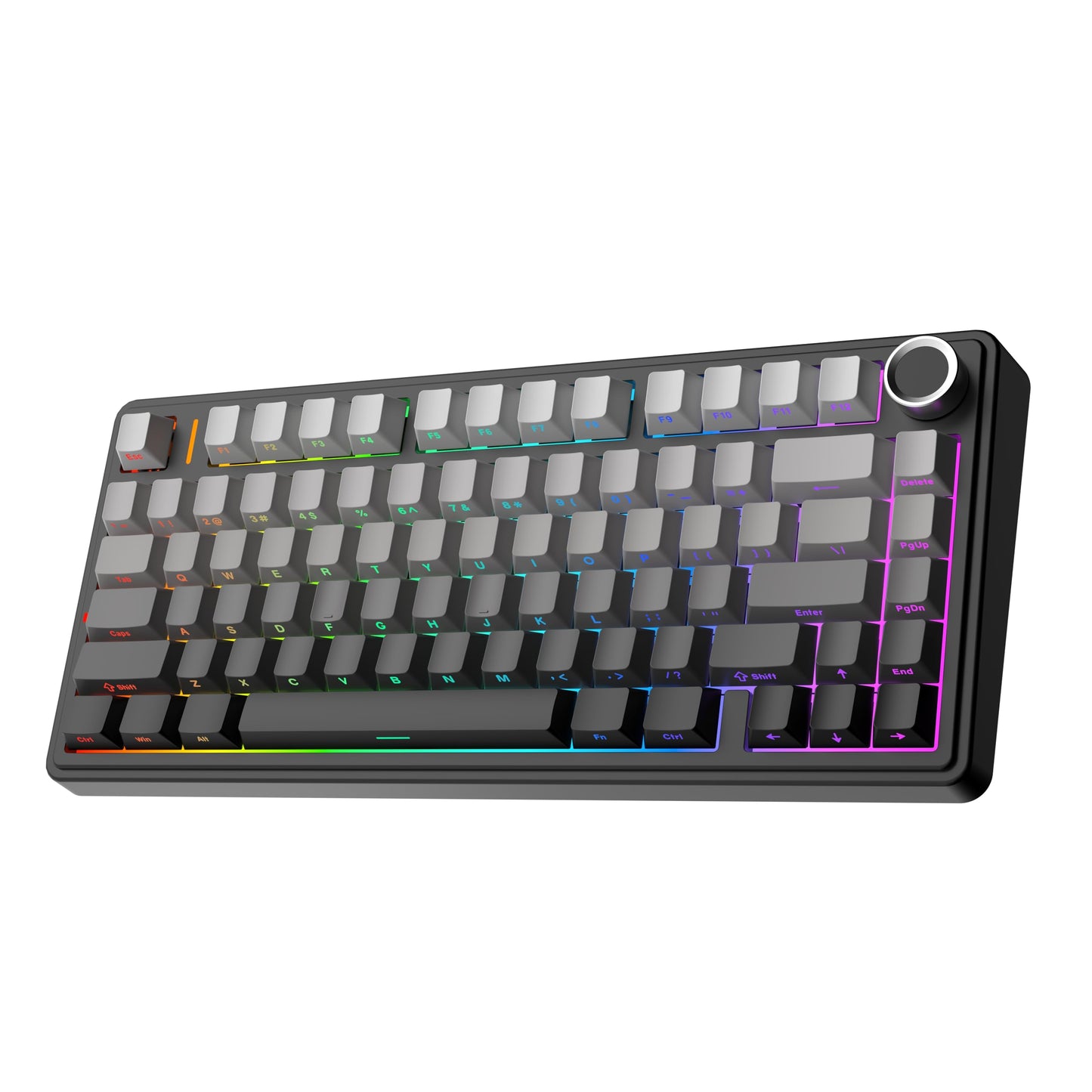 EPOMAKER x Aula F75 Gasket Mechanical Keyboard, 75% Wireless Hot Swappable Gaming Keyboard with Five-Layer Padding&Knob, Bluetooth/2.4GHz/USB-C, RGB (Light Blue, LEOBOG Reaper Switch)