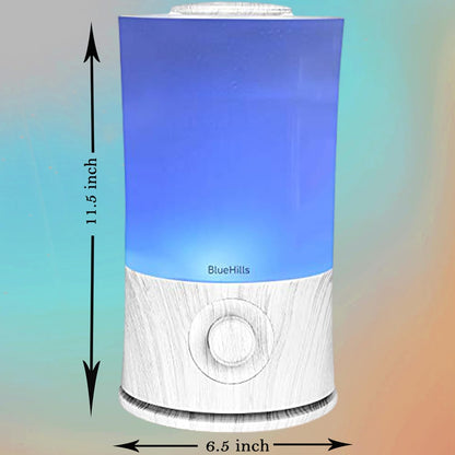 BlueHills Premium 2000 ML XL Large Essential Oil Diffuser Aromatherapy Humidifier for Large Room Home 40 Hour Run Huge Coverage Area 2 Liter Extra Large Capacity Huge Diffuser Wood Grain E005