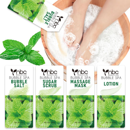 Pedicure Kit Foot Soak Set: Bubble Salt, Sugar Scrub, Massage Mask, Massage Lotion in a Box, 4 Step Foot Spa Kit for Dry Feet,Tired Feet（3 Set Tropical Fruit)