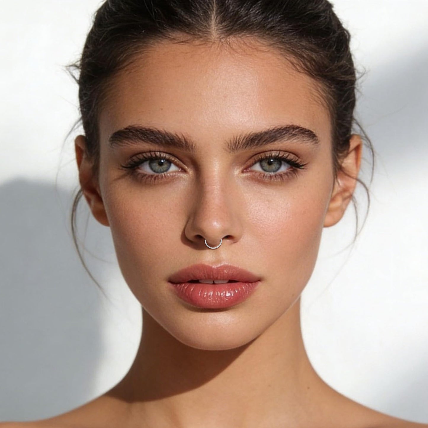 JFORYOU FORYOU Fake Nose Ring Fake Septum Fake Nose Piercing Rings for Women Faux Nose Piercing Clip on No Pierced Non Piercing Faux Body Piercing Jewelry for Women Men