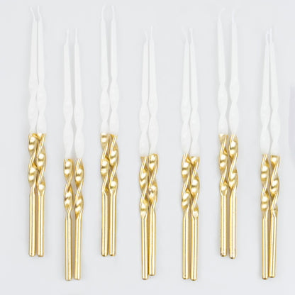 Meri Meri Gold Dipped Birthday Candles for Cake (Pack of 16), 7.25" Tall, Unscented Gold Birthday Candles