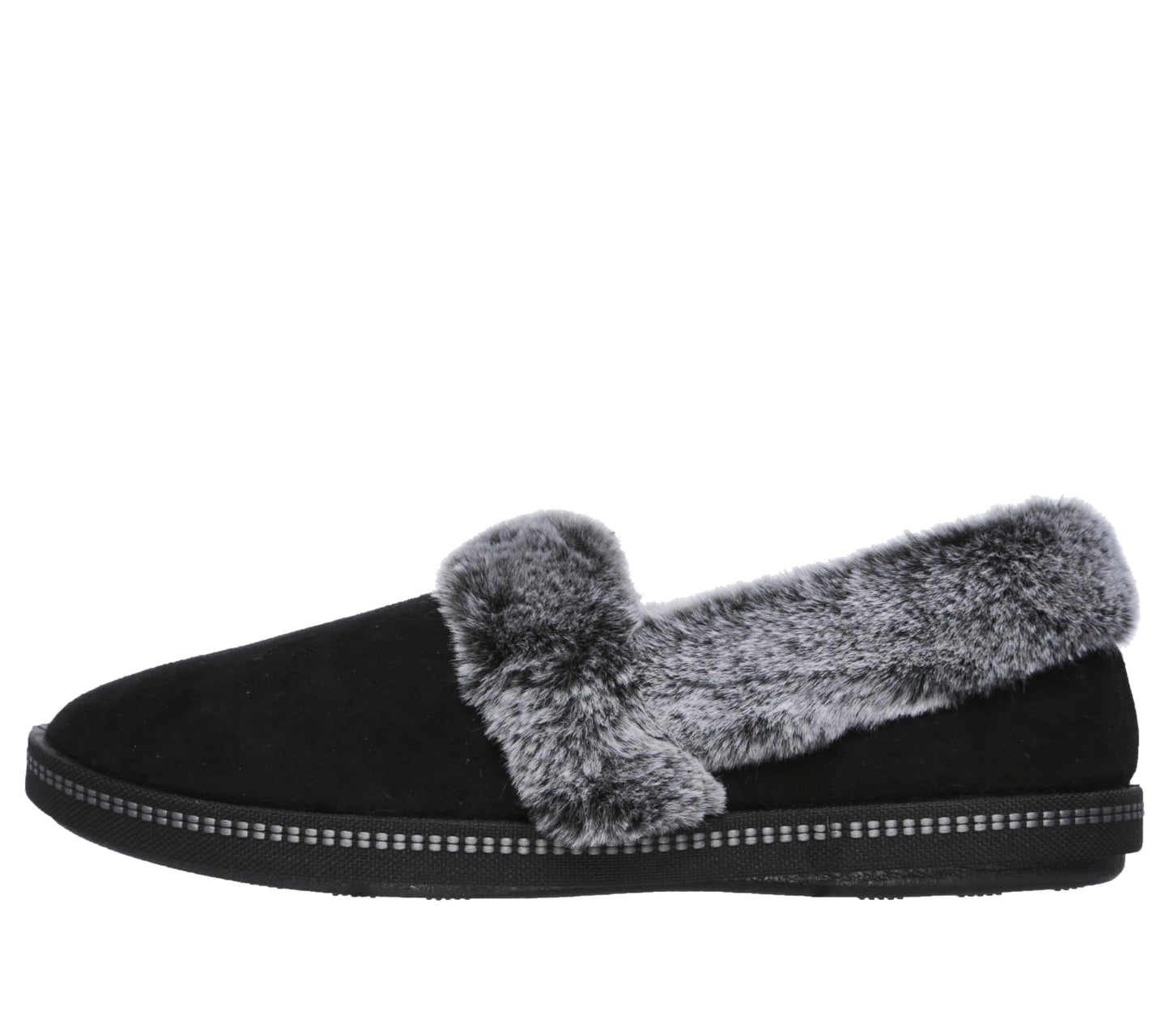 Skechers Women's Cozy Campfire - Team Toasty Low Top Slippers, Black Black Microfiber Suede Faux Fur Line Blk, 6 UK