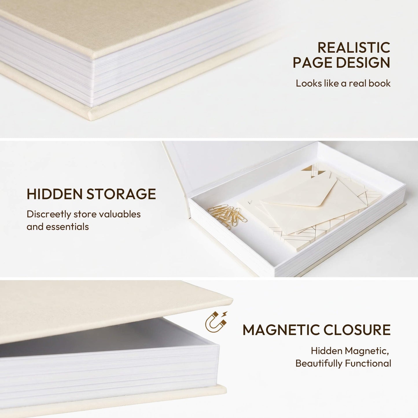MAOBUYOU Decorative Linen Book Set of 2, Faux Book Storage Box, Coffee Table and Bookshelf Decor