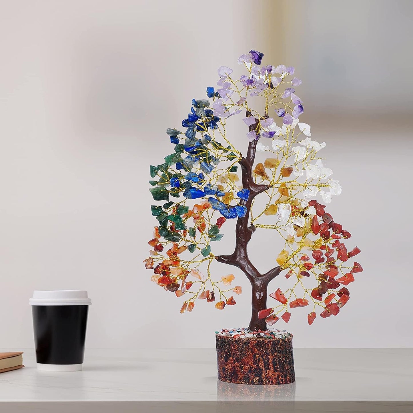 YATSKIA 7 Chakra Tree of Life - Crystals and Healing Stones | Birthday Gifts | Crystal Tree for Positive Energy | Home & Office Decor | Gifts for Women