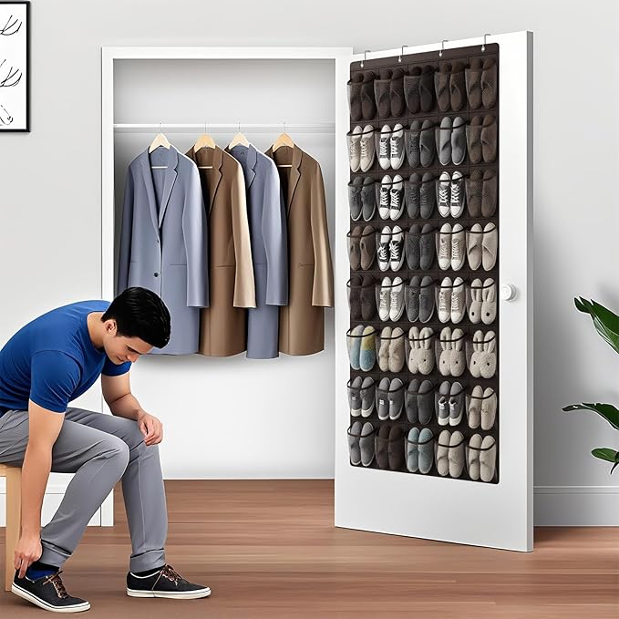 40-Pocket Over the Door Shoe Organizer