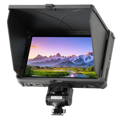 VILTROX 6'' Camera Field Monitor 4K 2000Nits Touchscreen Camera Monitor, Full HD 1920x1080 Video Monitoring, 3D Lut, RGB Parade, Focus Peaking, with Sunshade Hood and Battery for Sony Canon Nikon