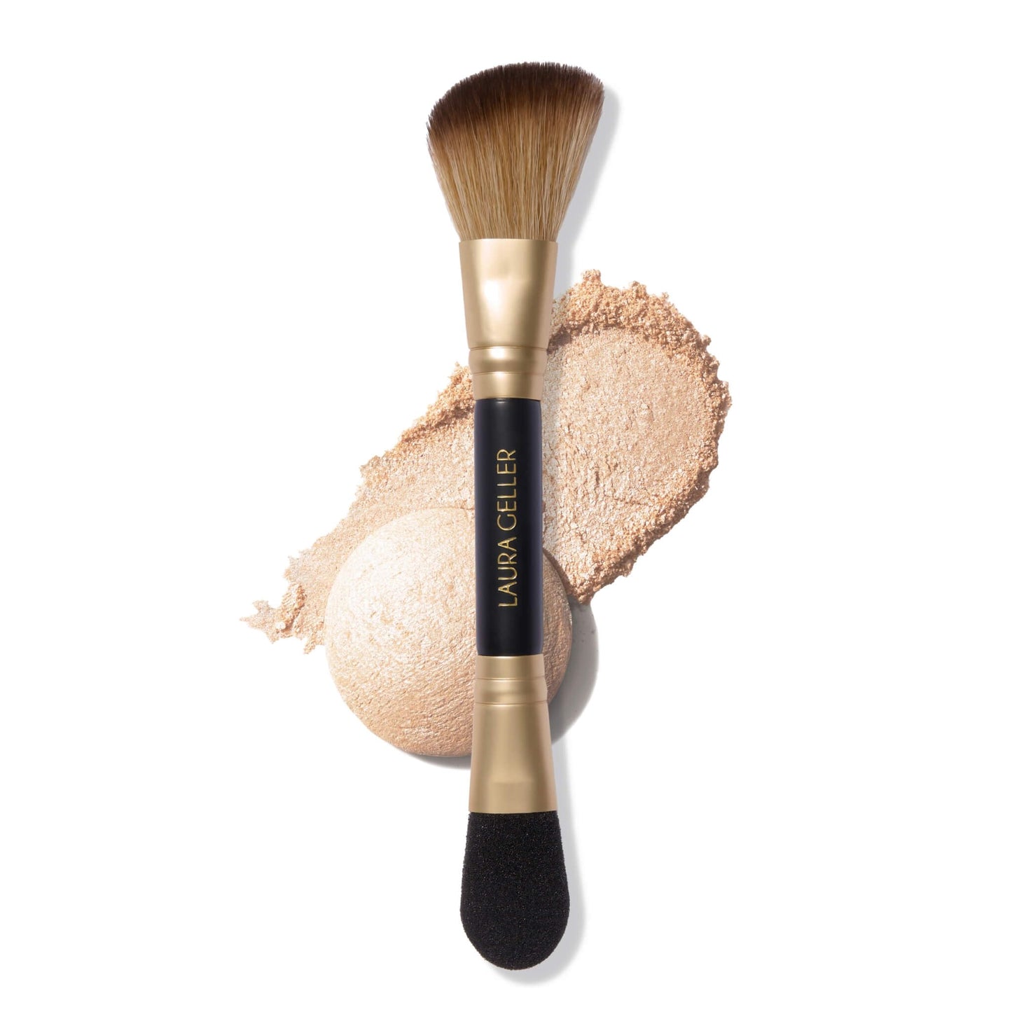 LAURA GELLER NEW YORK Retractable Black Kabuki Brush for Liquid, Cream and Powder Face Makeup With Aluminum Handle