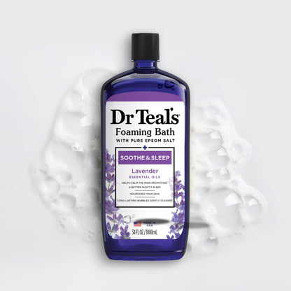 Dr Teal's Foaming Bath with Pure Epsom Salt, Relax & Relief with Eucalyptus & Spearmint, 34 fl oz (Pack of 2)