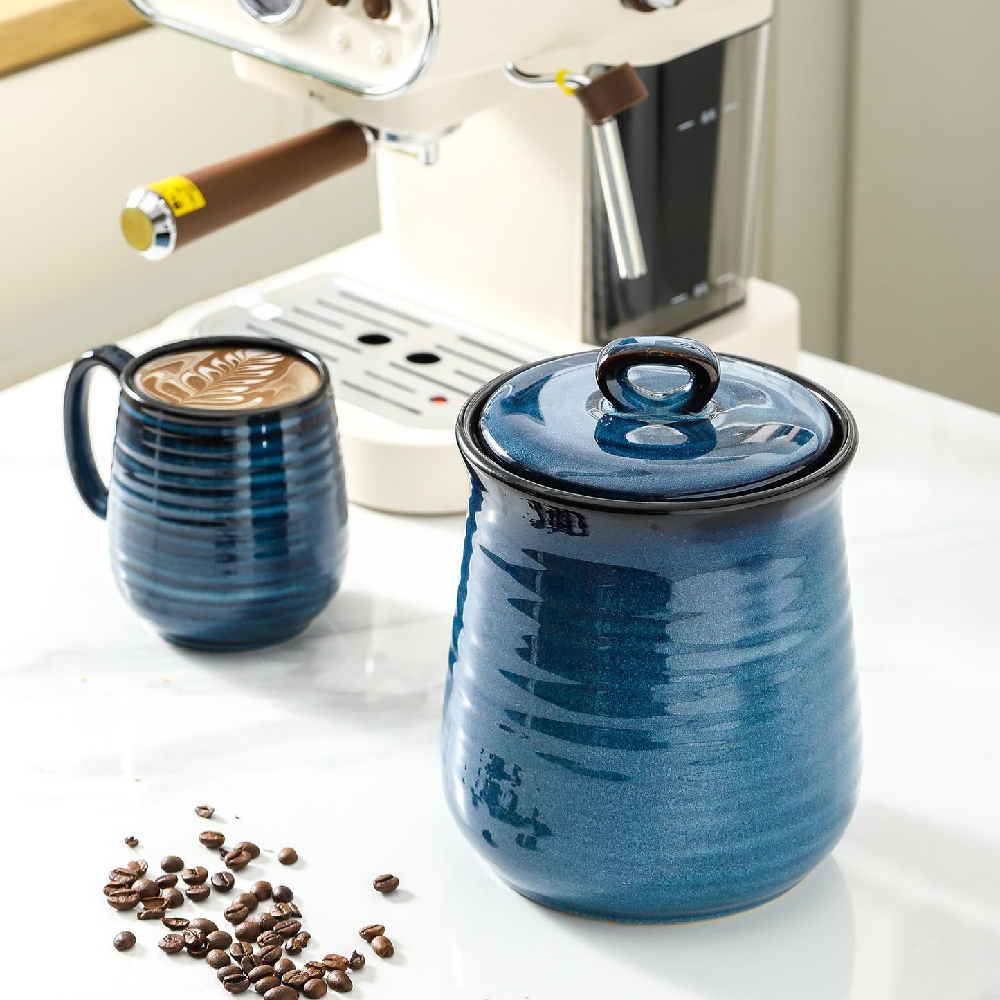 Tikooere Ceramic 3-Piece Set - Salt and Pepper Shakers Set, Cookie Jar with Lid