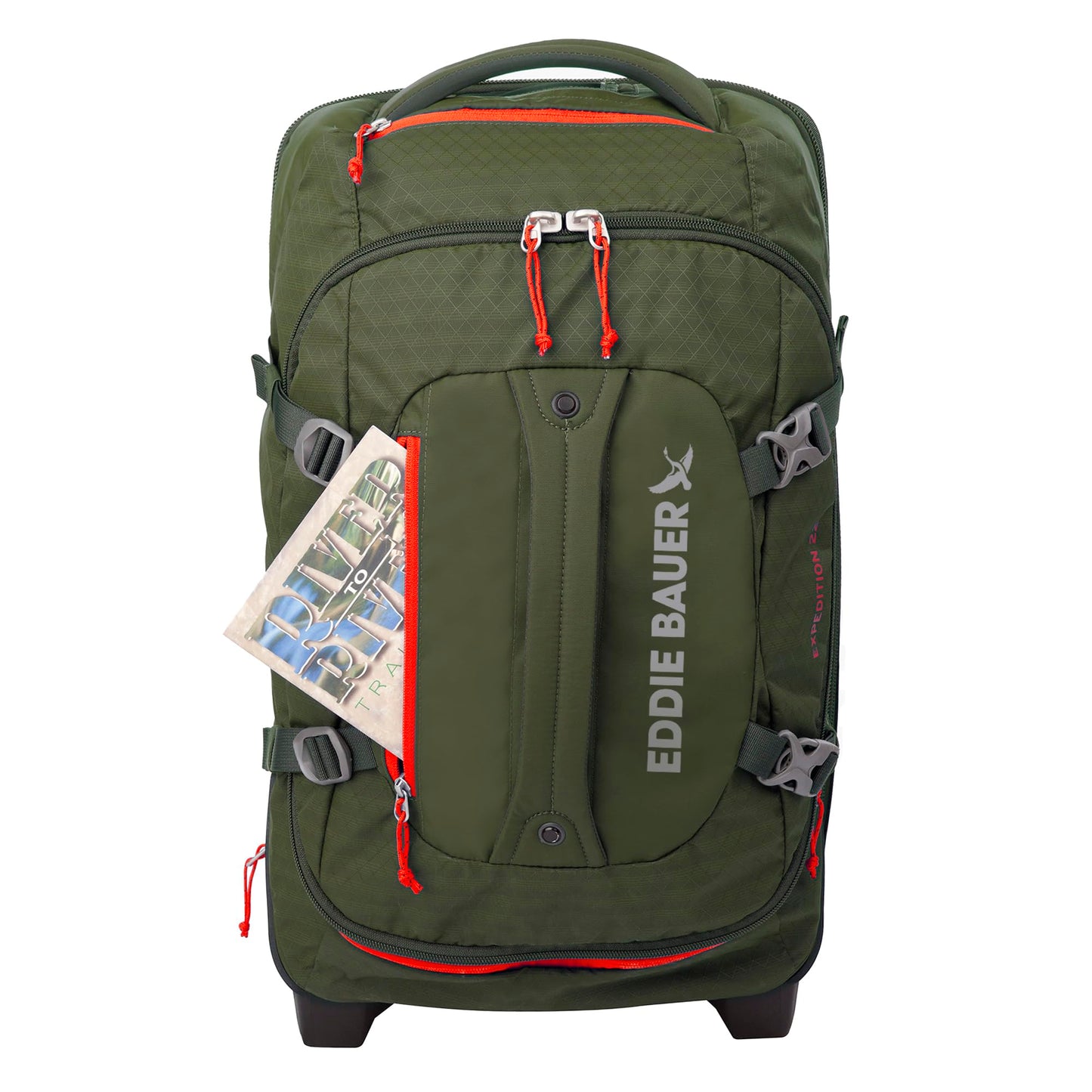 Eddie Bauer Expedition Rolling Duffel Bag with Wheels | Travel | Carry-On | Luggage | Rugged | Durable - Dark Thyme, 22"