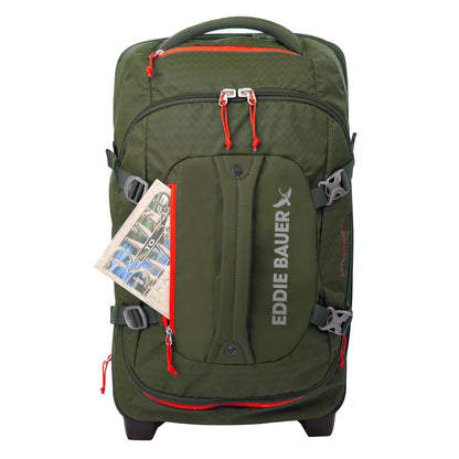 Eddie Bauer Expedition Rolling Duffel Bag with Wheels | Travel | Carry-On | Luggage | Rugged | Durable - Dark Thyme, 22"