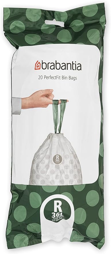 Brabantia PerfectFit Trash Bags Thick Plastic Trash Can Liners