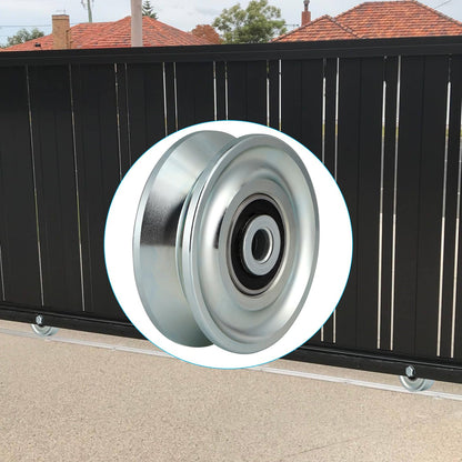Skelang 3 in V-Groove Wheel, Slide Gate Wheel with Double Bearings, Rolling Gate Caster for Inverted V Track, 2000 Lbs Load Capacity, 2 Sets