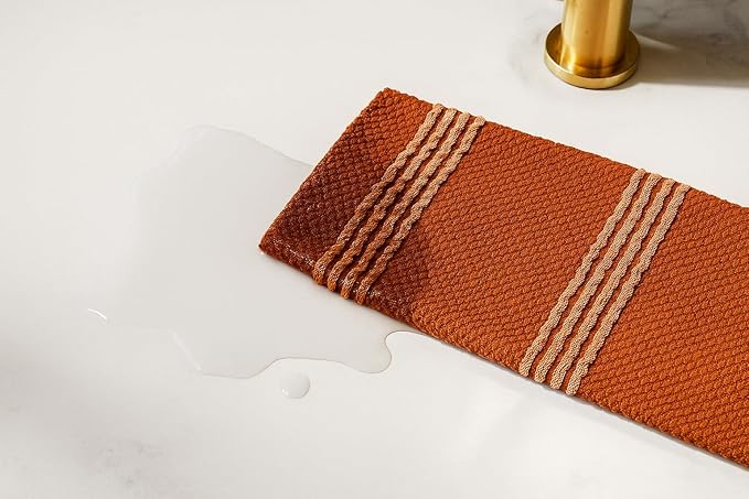 Serafina Home Terracotta Orange Rust Kitchen Hand Dish Towels: Oversized 18" x
