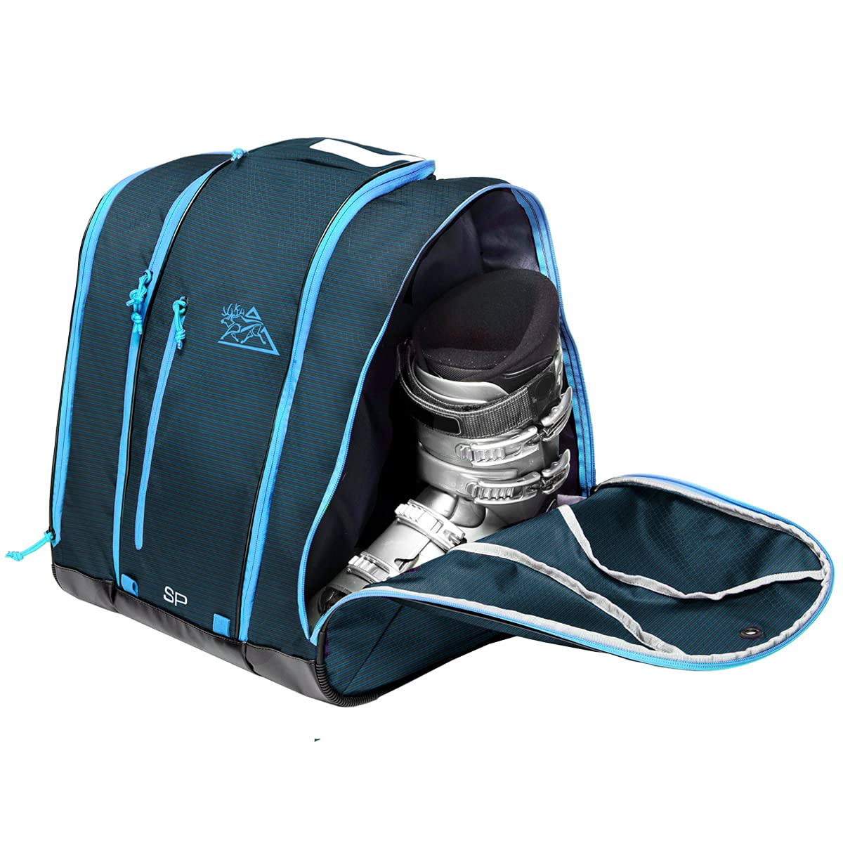 KULKEA Speed Pack Ski Boot Backpack - Ski Boot Bag With Open Pack Design For Quick Gear & Boot Storage - Durable, Spacious, & Water Resistant Backpack (Blue Run)