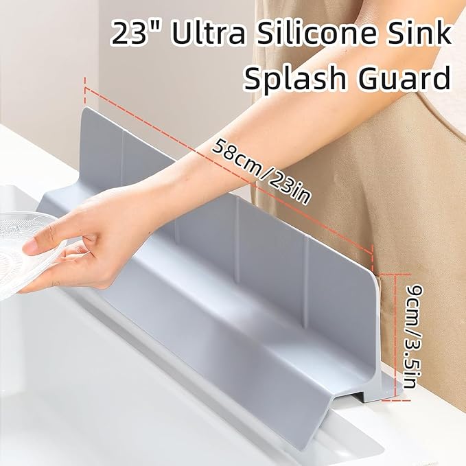 23" Ultra Silicone Sink Splash Guard Released in 2025/Dec, Self-Draining Water