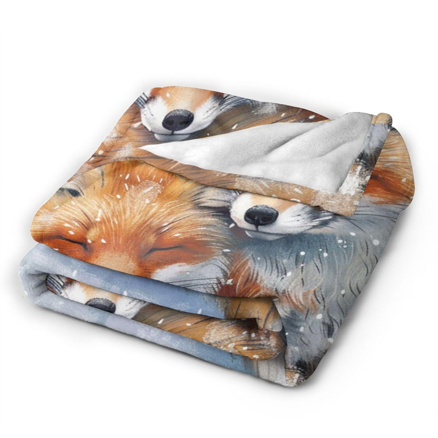 Fox Throw Blanket - Cute Animal Blanket for Girls, Women, Men & Boys - Soft, Warm, Cozy Fleece Blanket for Couch, Sofa, Bed - 50"x40"