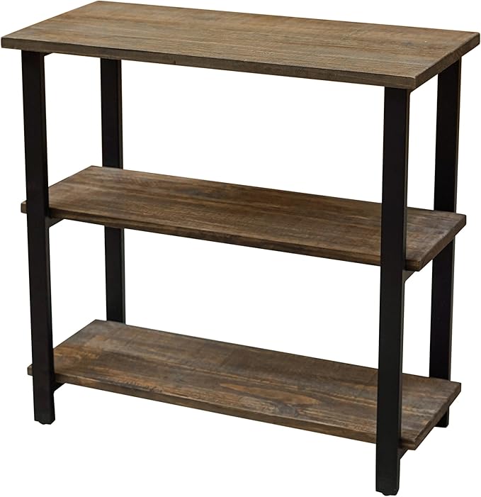 Alaterre Furniture Pomona Living Room 3-Tier Solid Wood Under-Window Bookshelf