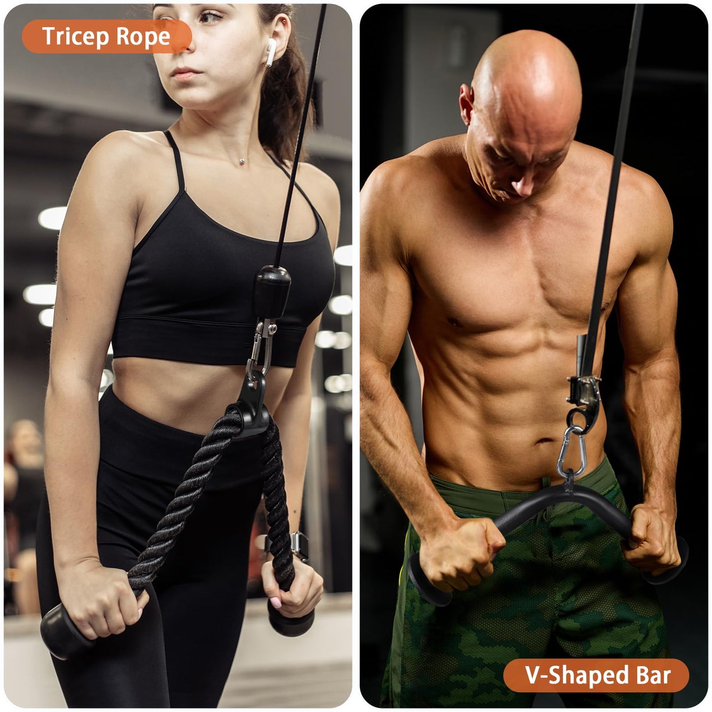Cable Machine Attachment for Home Gym, SERTT LAT Pulldown Attachments, Weight Machine Accessories for LAT Pull Down & Weight Training, Cable Workout Accessories